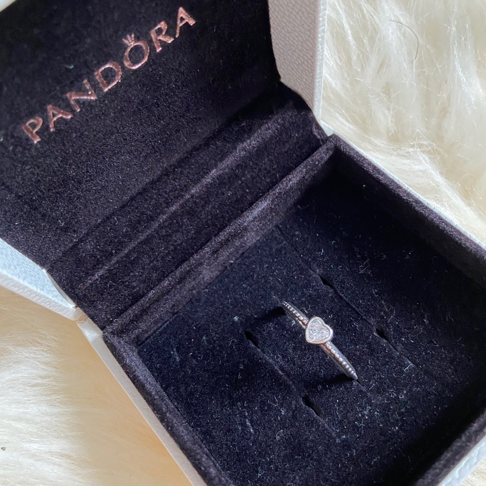 Pandora Clear Heart Beaded Ring